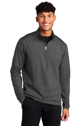 Sport-Tek ® Adult Unisex Sport-Wick ® Stretch Reflective Heather 6.8-ounce, 90/10 poly/spandex 1/2-Zip Pullover